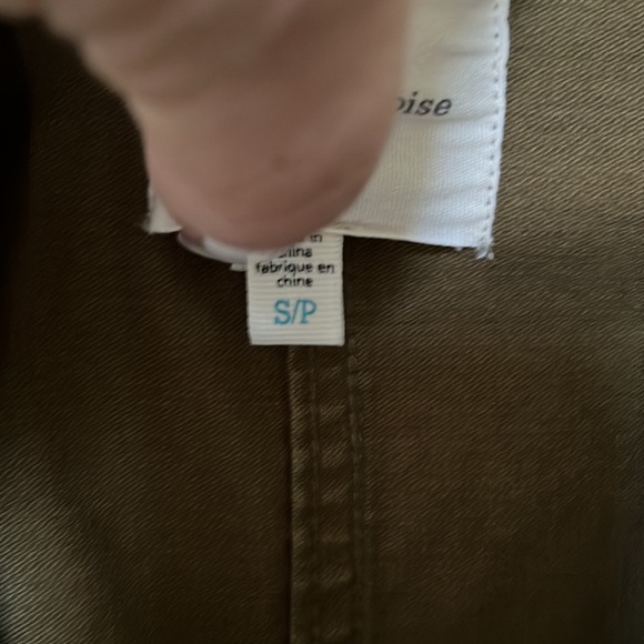 Brand /Silence and Noise/ Size /Small Petite Olive green trench coat.Sleeve 20” - Picture 6 of 7